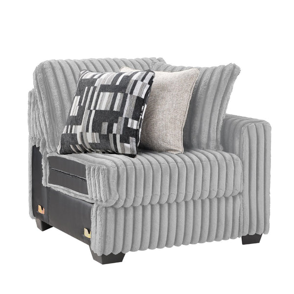 English Elm Snuggle U-shaped Modular Sectional Ribbed Polyester Upholstery for Modern Living Rooms Gray B009S02204
