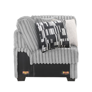 English Elm Snuggle U-shaped Modular Sectional Ribbed Polyester Upholstery for Modern Living Rooms Gray B009S02204