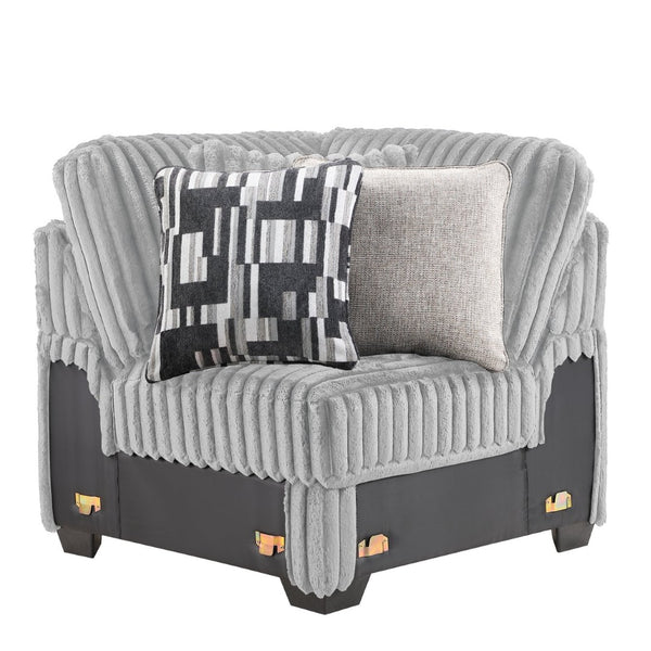 English Elm Snuggle U-shaped Modular Sectional Ribbed Polyester Upholstery for Modern Living Rooms Gray B009S02204