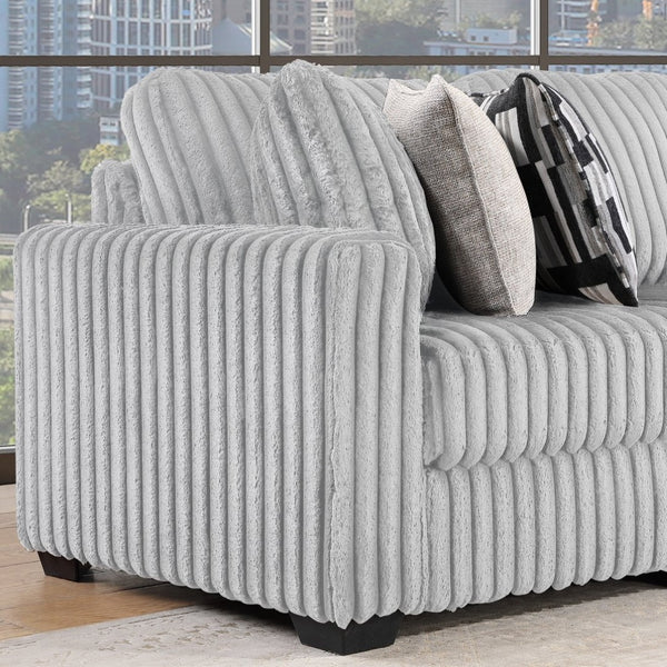 English Elm Snuggle U-shaped Modular Sectional Ribbed Polyester Upholstery for Modern Living Rooms Gray B009S02204
