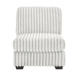 English Elm Snuggle U-shaped Modular Sectional Ribbed Polyester Upholstery for Modern Living Rooms Cream B009S02205