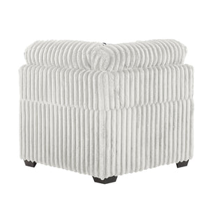 English Elm Snuggle U-shaped Modular Sectional Ribbed Polyester Upholstery for Modern Living Rooms Cream B009S02205