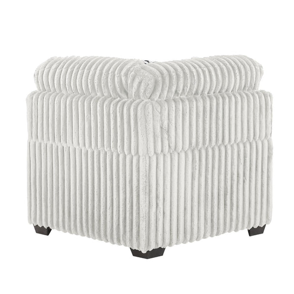 English Elm Snuggle U-shaped Modular Sectional Ribbed Polyester Upholstery for Modern Living Rooms Cream B009S02205
