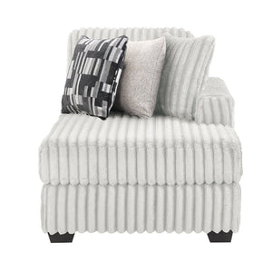 English Elm Snuggle U-shaped Modular Sectional Ribbed Polyester Upholstery for Modern Living Rooms Cream B009S02205
