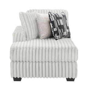 English Elm Snuggle U-shaped Modular Sectional Ribbed Polyester Upholstery for Modern Living Rooms Cream B009S02205