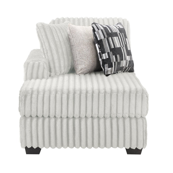 English Elm Snuggle U-shaped Modular Sectional Ribbed Polyester Upholstery for Modern Living Rooms Cream B009S02205