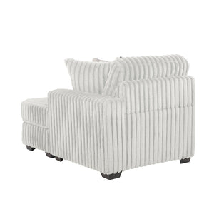 English Elm Snuggle U-shaped Modular Sectional Ribbed Polyester Upholstery for Modern Living Rooms Cream B009S02205