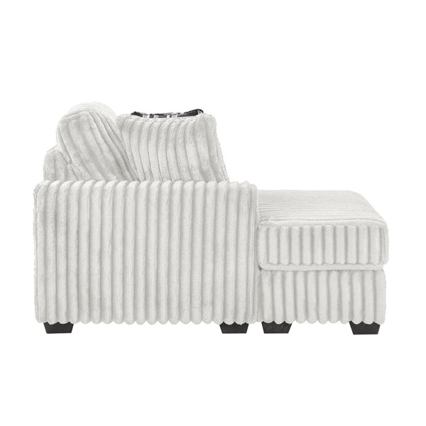 English Elm Snuggle U-shaped Modular Sectional Ribbed Polyester Upholstery for Modern Living Rooms Cream B009S02205