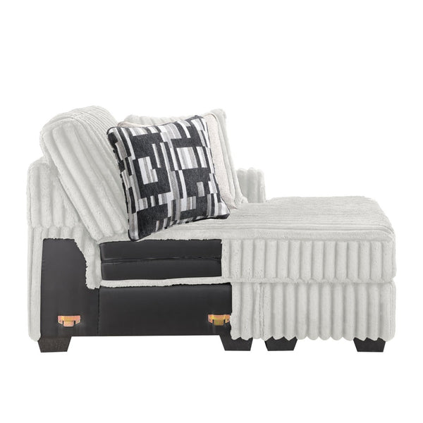 English Elm Snuggle U-shaped Modular Sectional Ribbed Polyester Upholstery for Modern Living Rooms Cream B009S02205