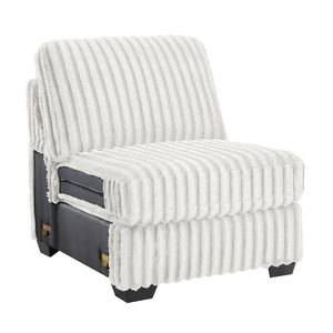 English Elm Snuggle U-shaped Modular Sectional Ribbed Polyester Upholstery for Modern Living Rooms Cream B009S02205
