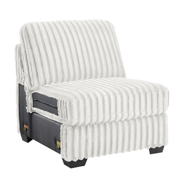 English Elm Snuggle U-shaped Modular Sectional Ribbed Polyester Upholstery for Modern Living Rooms Cream B009S02205