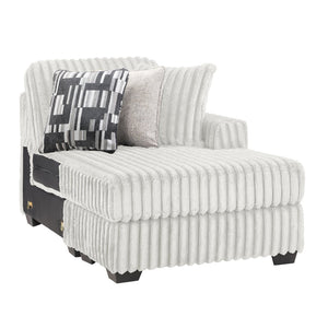 English Elm Snuggle U-shaped Modular Sectional Ribbed Polyester Upholstery for Modern Living Rooms Cream B009S02205