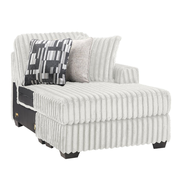 English Elm Snuggle U-shaped Modular Sectional Ribbed Polyester Upholstery for Modern Living Rooms Cream B009S02205