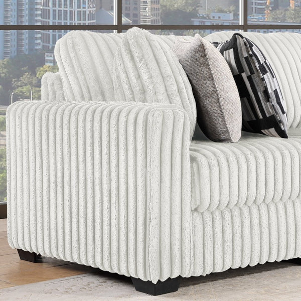 English Elm Snuggle U-shaped Modular Sectional Ribbed Polyester Upholstery for Modern Living Rooms Cream B009S02205