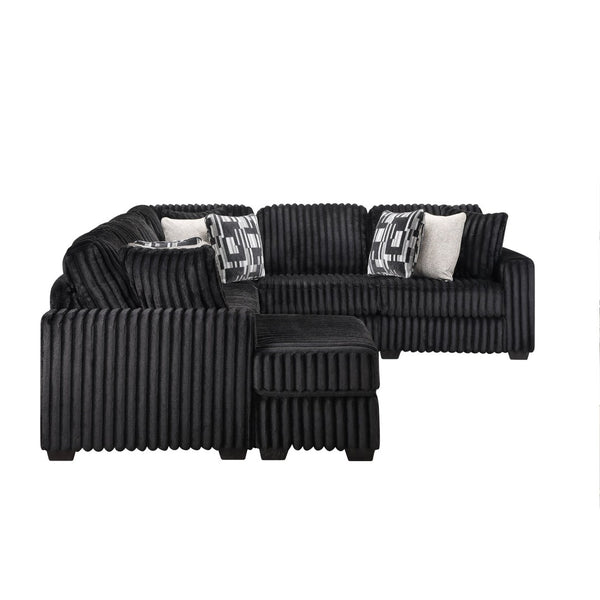 English Elm Snuggle U-shaped Modular Sectional Ribbed Velvet Polyester Deep Seat Living Room Sofa B009S02206