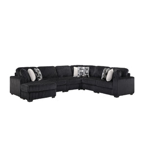 English Elm Snuggle U-shaped Modular Sectional Ribbed Velvet Polyester Deep Seat Living Room Sofa B009S02206