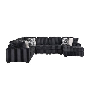 English Elm Snuggle U-shaped Modular Sectional Ribbed Velvet Polyester Deep Seat Living Room Sofa B009S02206