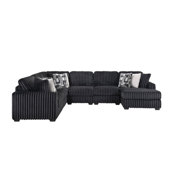 English Elm Snuggle U-shaped Modular Sectional Ribbed Velvet Polyester Deep Seat Living Room Sofa B009S02206