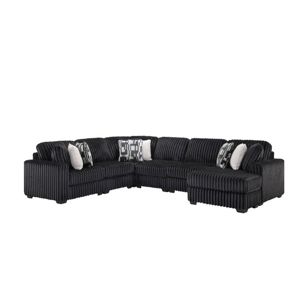 English Elm Snuggle U-shaped Modular Sectional Ribbed Velvet Polyester Deep Seat Living Room Sofa B009S02206
