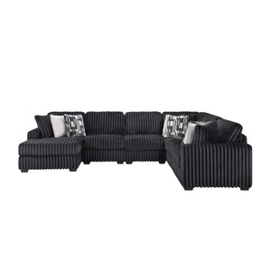 English Elm Snuggle U-shaped Modular Sectional Ribbed Velvet Polyester Deep Seat Living Room Sofa B009S02206