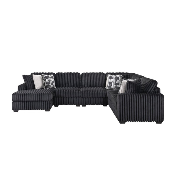 English Elm Snuggle U-shaped Modular Sectional Ribbed Velvet Polyester Deep Seat Living Room Sofa B009S02206