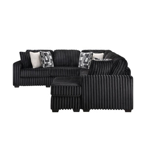 English Elm Snuggle U-shaped Modular Sectional Ribbed Velvet Polyester Deep Seat Living Room Sofa B009S02206