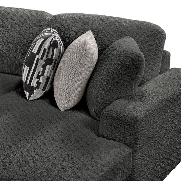 English Elm Maxwell L-shaped Sectional Sofa Low Profile Contemporary Upholstered Living Room Seating Gray B009S02207