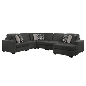 English Elm Maxwell L-shaped Sectional Sofa Low Profile Contemporary Upholstered Living Room Seating Gray B009S02207