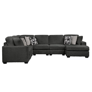English Elm Maxwell L-shaped Sectional Sofa Low Profile Contemporary Upholstered Living Room Seating Gray B009S02207