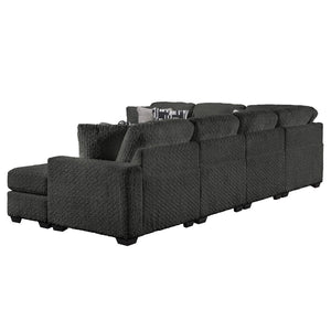 English Elm Maxwell L-shaped Sectional Sofa Low Profile Contemporary Upholstered Living Room Seating Gray B009S02207