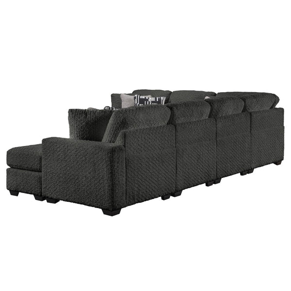 English Elm Maxwell L-shaped Sectional Sofa Low Profile Contemporary Upholstered Living Room Seating Gray B009S02207