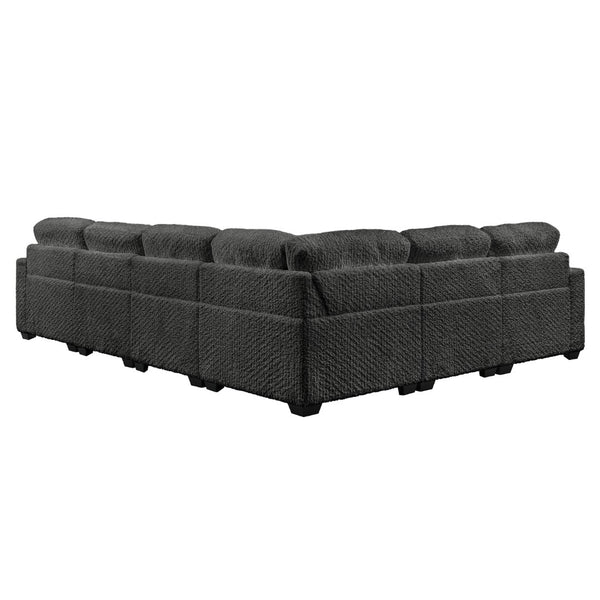 English Elm Maxwell L-shaped Sectional Sofa Low Profile Contemporary Upholstered Living Room Seating Gray B009S02207
