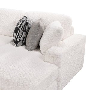 English Elm Maxwell L-shaped Sectional Sofa Low Profile Contemporary Upholstered Living Room Seating Cream B009S02208