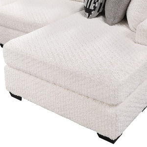 English Elm Maxwell L-shaped Sectional Sofa Low Profile Contemporary Upholstered Living Room Seating Cream B009S02208