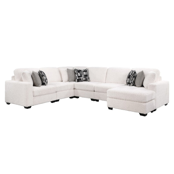 English Elm Maxwell L-shaped Sectional Sofa Low Profile Contemporary Upholstered Living Room Seating Cream B009S02208