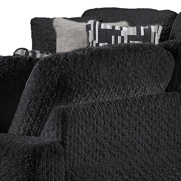 English Elm Maxwell L-shaped Sectional Sofa Low Profile Contemporary Upholstered Living Room Seating Black B009S02209