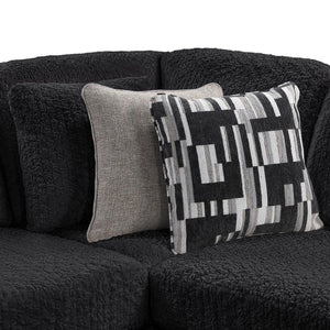 English Elm Maxwell L-shaped Sectional Sofa Low Profile Contemporary Upholstered Living Room Seating Black B009S02209