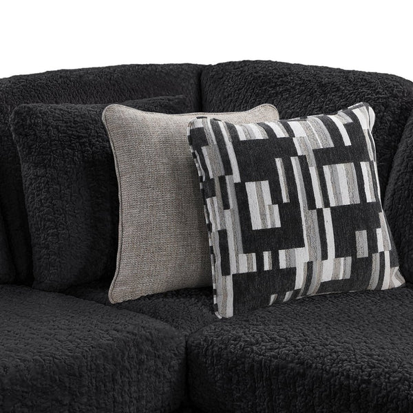 English Elm Maxwell L-shaped Sectional Sofa Low Profile Contemporary Upholstered Living Room Seating Black B009S02209