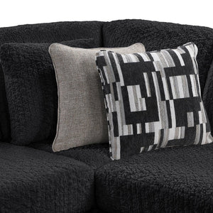 English Elm Maxwell L-shaped Sectional Sofa Low Profile Contemporary Upholstered Living Room Seating Black B009S02209