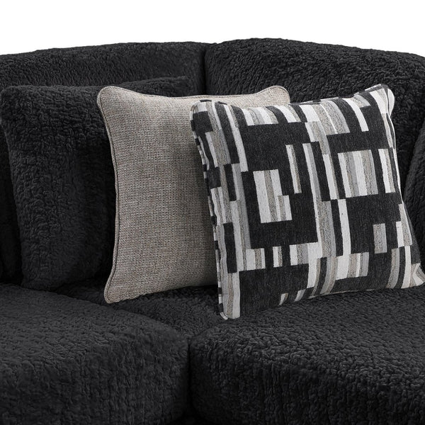 English Elm Maxwell L-shaped Sectional Sofa Low Profile Contemporary Upholstered Living Room Seating Black B009S02209