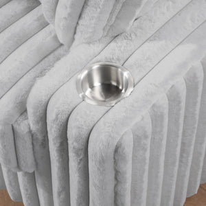 English Elm Puffy Contemporary Sectional Sofa with Ribbed Polyester Upholstery and Reversible Chaise Gray B009S02210