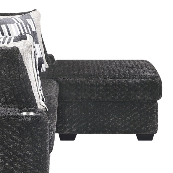 English Elm Magnum Contemporary Sectional Sofa Soft Gray Fabric Plush Seating for Open Living Rooms B009S02213