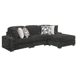 English Elm Magnum Contemporary Sectional Sofa Soft Gray Fabric Plush Seating for Open Living Rooms B009S02213