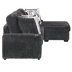 English Elm Magnum Contemporary Sectional Sofa Soft Gray Fabric Plush Seating for Open Living Rooms B009S02213