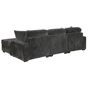English Elm Magnum Contemporary Sectional Sofa Soft Gray Fabric Plush Seating for Open Living Rooms B009S02213