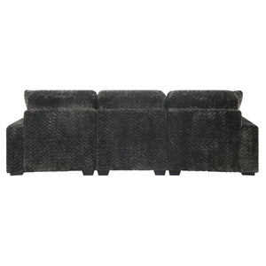 English Elm Magnum Contemporary Sectional Sofa Soft Gray Fabric Plush Seating for Open Living Rooms B009S02213