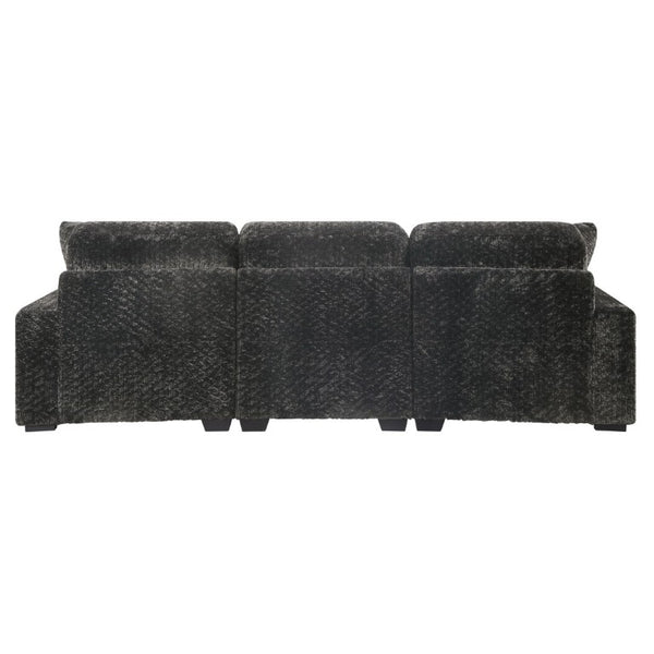 English Elm Magnum Contemporary Sectional Sofa Soft Gray Fabric Plush Seating for Open Living Rooms B009S02213