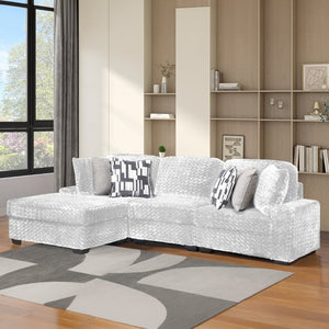 English Elm Magnum Contemporary L-Shaped Sectional Sofa with Plush Upholstery for Living Rooms Cream B009S02214