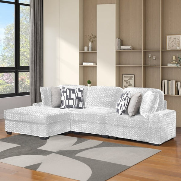 English Elm Magnum Contemporary L-Shaped Sectional Sofa with Plush Upholstery for Living Rooms Cream B009S02214