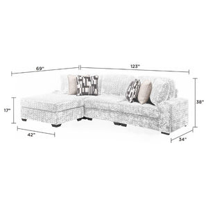 English Elm Magnum Contemporary L-Shaped Sectional Sofa with Plush Upholstery for Living Rooms Cream B009S02214